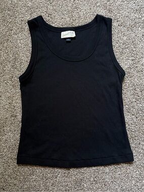 Universal Thread Black Ribbed Tank Top - Scoop Neck